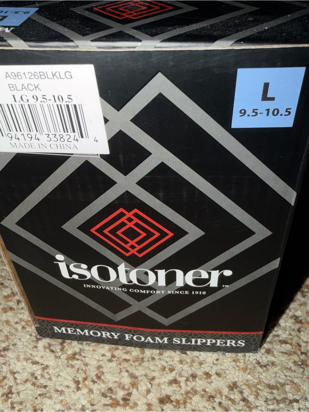 Isotoner Gray Felt Memory Foam Slippers